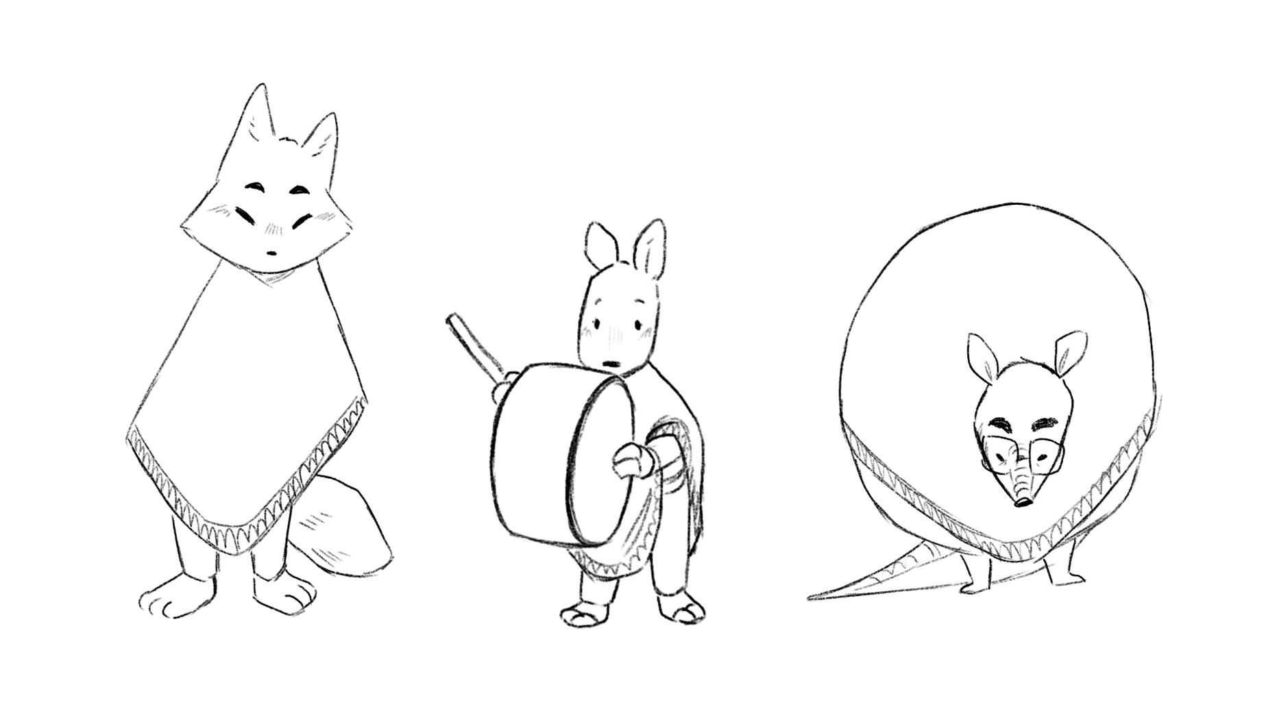 Character design "Charagua" - Tevito's friends